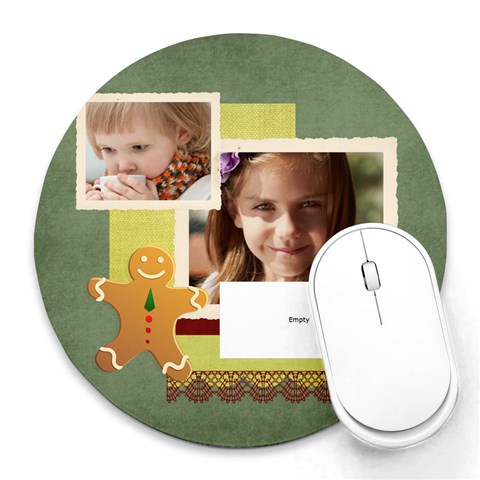 Xmas By Jacob 8 x8  Round Mousepad - 1