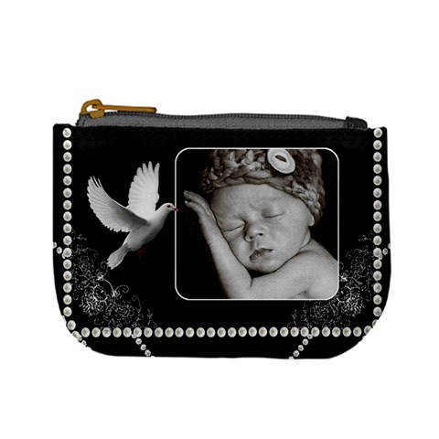 Pretty Black Mini Coin Purse By Lil Front