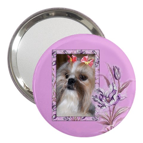 Pink Iris 3  Handbag Mirror By Deborah Front