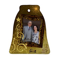 Gold Christmas Bell Ornament - Ornament (Bell)