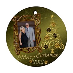 Gold Christmas round ornament - Ornament (Round)