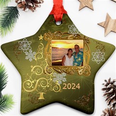 Gold 2024 star Christmas ornament - Ornament (Star)