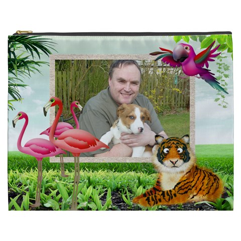 Animal Magic Xxxl Cosmetic Bag By Catvinnat Front