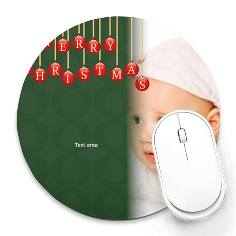 Xmas By Wood Johnson 8 x8  Round Mousepad - 2