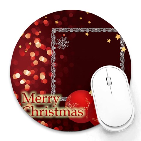 Xmas By Wood Johnson 8 x8  Round Mousepad - 13