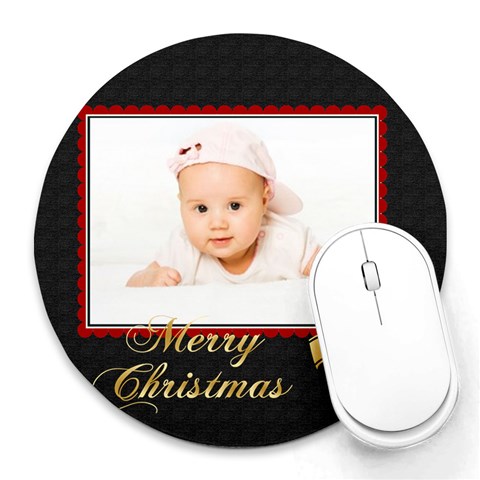 Xmas By Wood Johnson 8 x8  Round Mousepad - 4