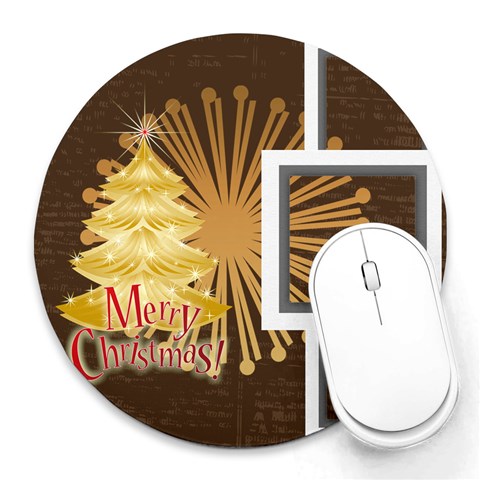 Xmas By Wood Johnson 8 x8  Round Mousepad - 7