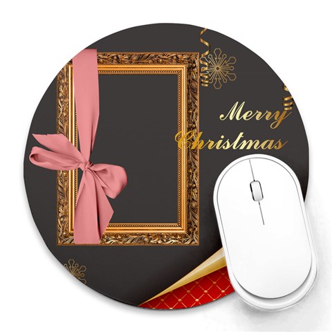 Xmas By Wood Johnson 8 x8  Round Mousepad - 10