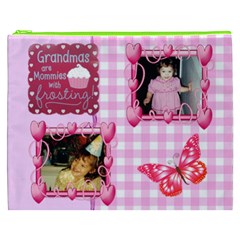 Pink Gingham Grandma Cosmetic Bag (XXXL) 2 sides (7 styles)