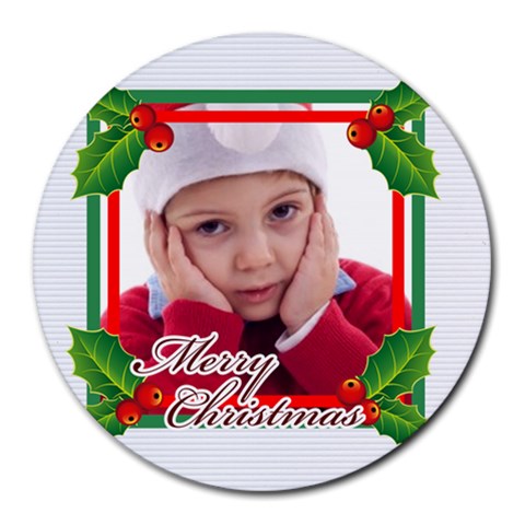 Xmas By Jacob 8 x8  Round Mousepad - 1