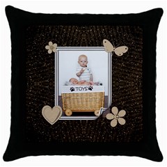 Pretty Brown Throw Pillow Case (5 styles) - Throw Pillow Case (Black)