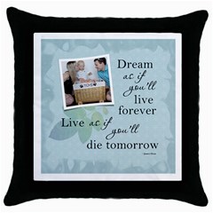 Dream Throw Pillow Case (5 styles) - Throw Pillow Case (Black)