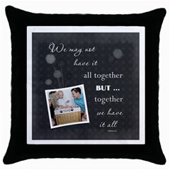 Family Throw Pillow Case - Throw Pillow Case (Black)