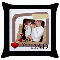 dad - Throw Pillow Case (Black)