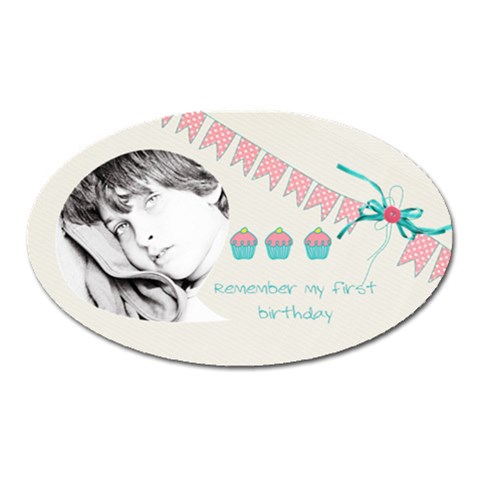 Magnet Oval Birthday 01 By Deca Front