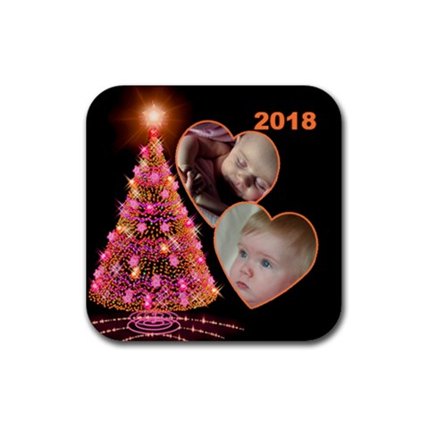 Sparkle Christmas Tree Square Coaster By Deborah Front