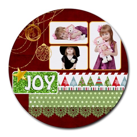 Xmas By Jo Jo 8 x8  Round Mousepad - 1