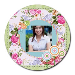 flower - Collage Round Mousepad