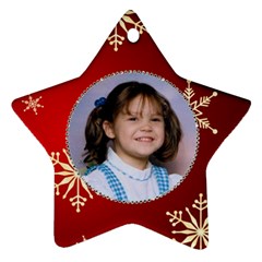 Red snowflake Star Ornament - Star Ornament (Two Sides)