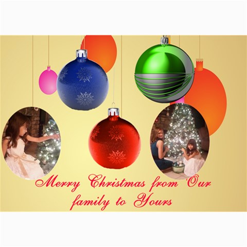 Christmas Ornament Photo Card 5 X 7 By Kim Blair 7 x5  Photo Card - 1