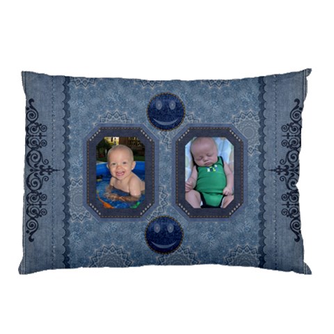 Fun Denim Look Pillow Case By Lil 26.62 x18.9  Pillow Case