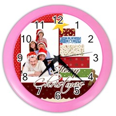 merry christmas - Color Wall Clock