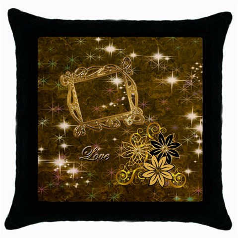 Love Gold Throw Pillow By Ellan Front