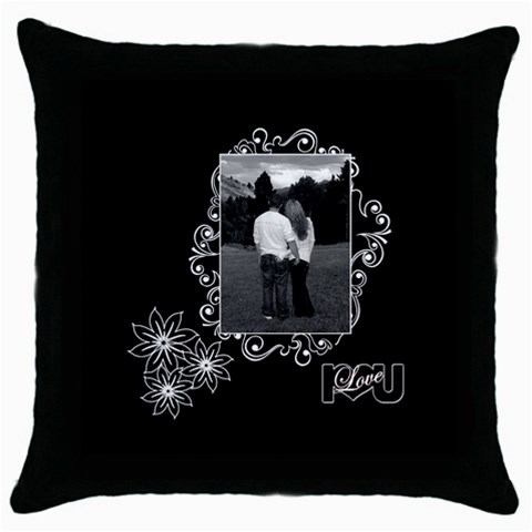 Black White Love Throw Pillow By Ellan Front