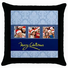 merry christmas - Throw Pillow Case (Black)