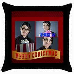 merry christmas - Throw Pillow Case (Black)