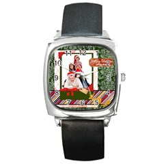 merry christmas - Square Metal Watch