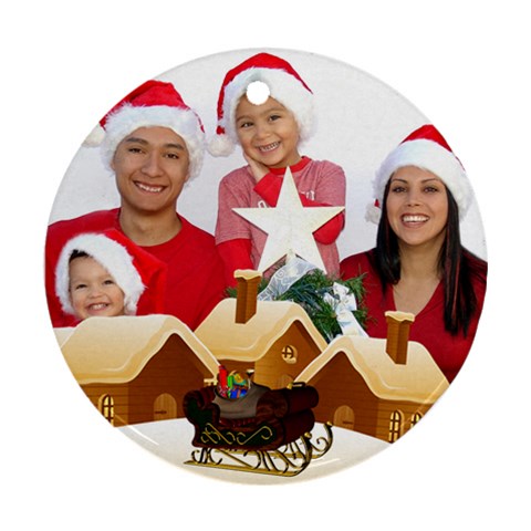 Christmas Family Round Ornament By Deborah Front