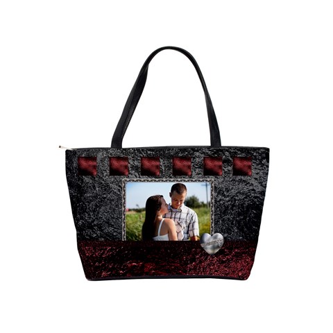 Red Black Classic Shoulder Handbag By Lil Back