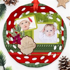 merry christmas - Ornament (Round Filigree)