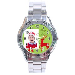 merry christmas - Stainless Steel Analogue Watch