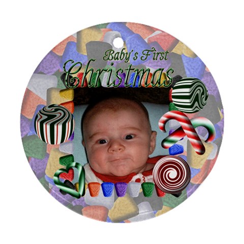 Baby s First Christmas Round Green By Chere s Creations Front