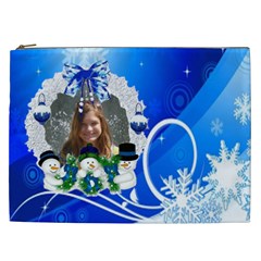 Blue winter swirl and  Cosmetic bag (XXL) (7 styles)