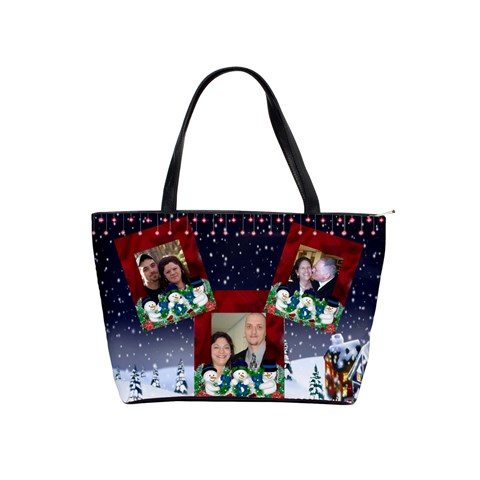 Snowmen Joy Classic Shoulder Bag 2 Sides By Kim Blair Front