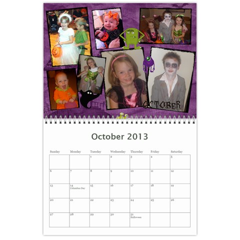 2013 Calendar By Jennifer Oct 2013