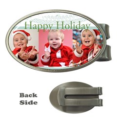 merry christmas, happy new year, season - Money Clip (Oval)