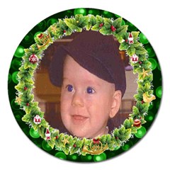 Christmas Wreath magnet - Magnet 5  (Round)