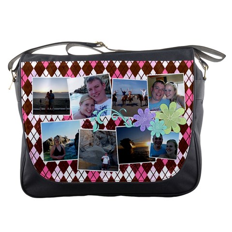 Argyle Flower Messenger Bag By Digitalkeepsakes Front