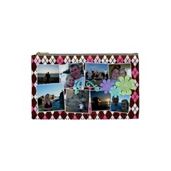 Argyle Flower Cosmetic Bag Small (7 styles) - Cosmetic Bag (Small)