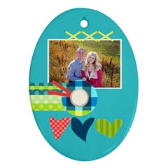 Playful Hearts - Oval Ornament (Two Sides)