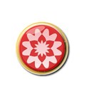 Red and white flower button 2