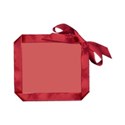 Red satin ribbon frame