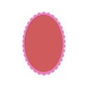 oval scallop frame pink