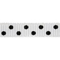 white and black polka dotted ribbon