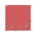 thin square light pink with gold love word art