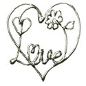 silver love word art